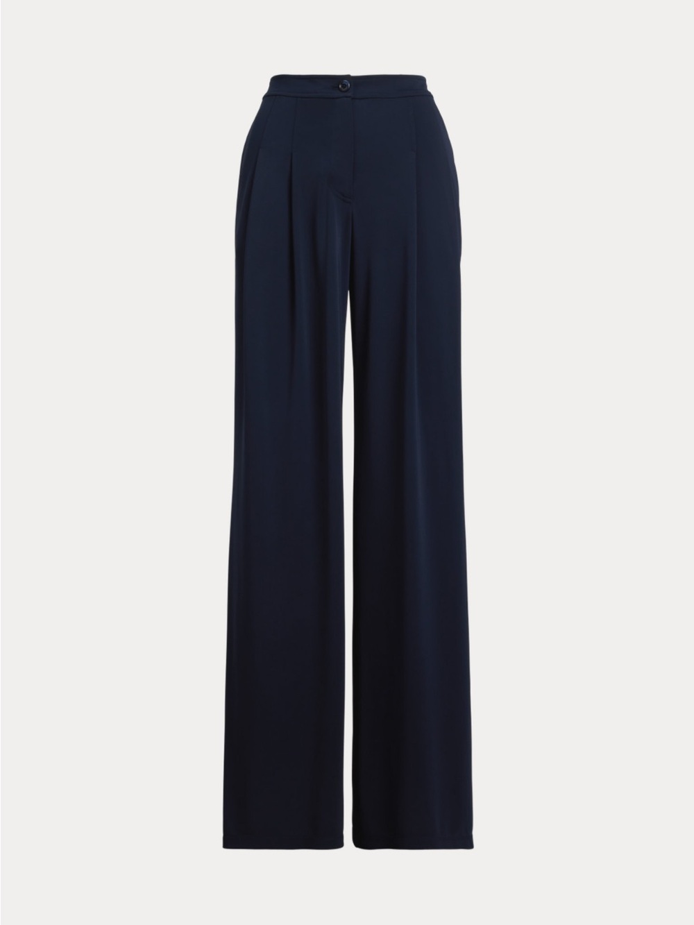 Polo Ralph Lauren Pleated Stretch Jersey Wide Leg Pant- Navy